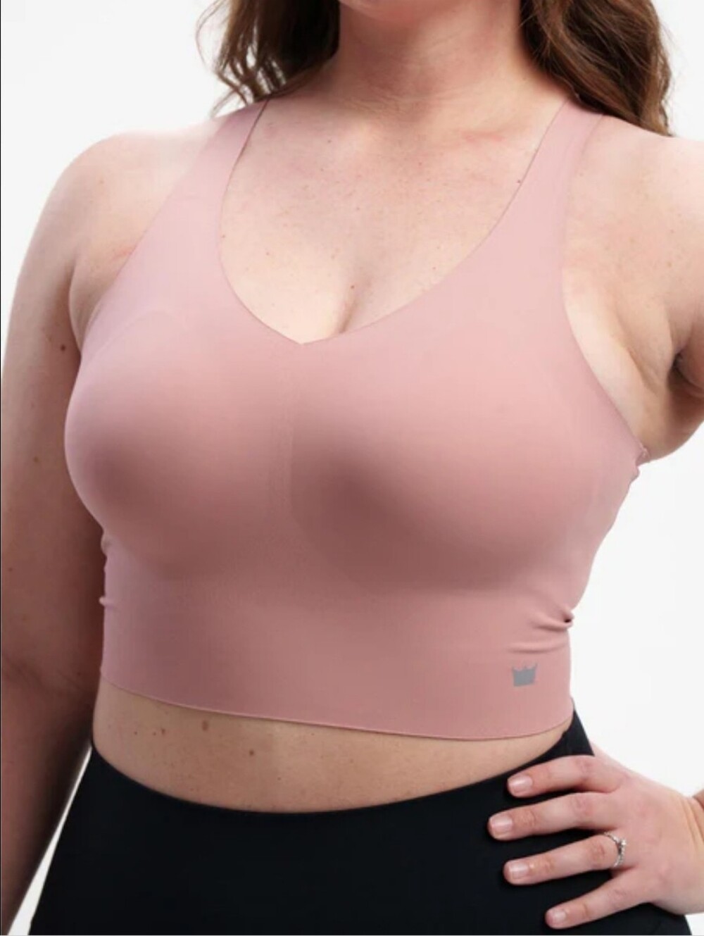 NEW SheFit The Boss Longline Sports Bra Size 4Luxe (42DDD-44F) Pink Wireless